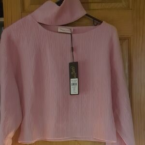 Beach Bunny Blush Pink Textured Cropped Sweater